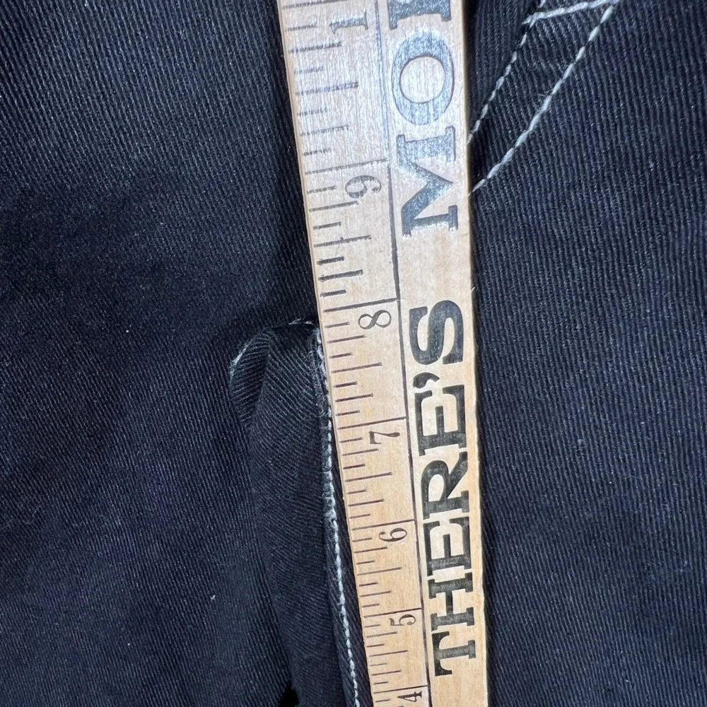 True Religion Rocco Relaxed Skinny Black Denim Shorts Mens 36 Contrast Stitch